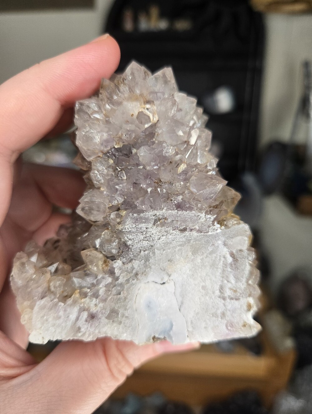 Light Amethyst W/ Rutile Stalachtite Crystal Hedgie Buddy - Picture 3 of 5
